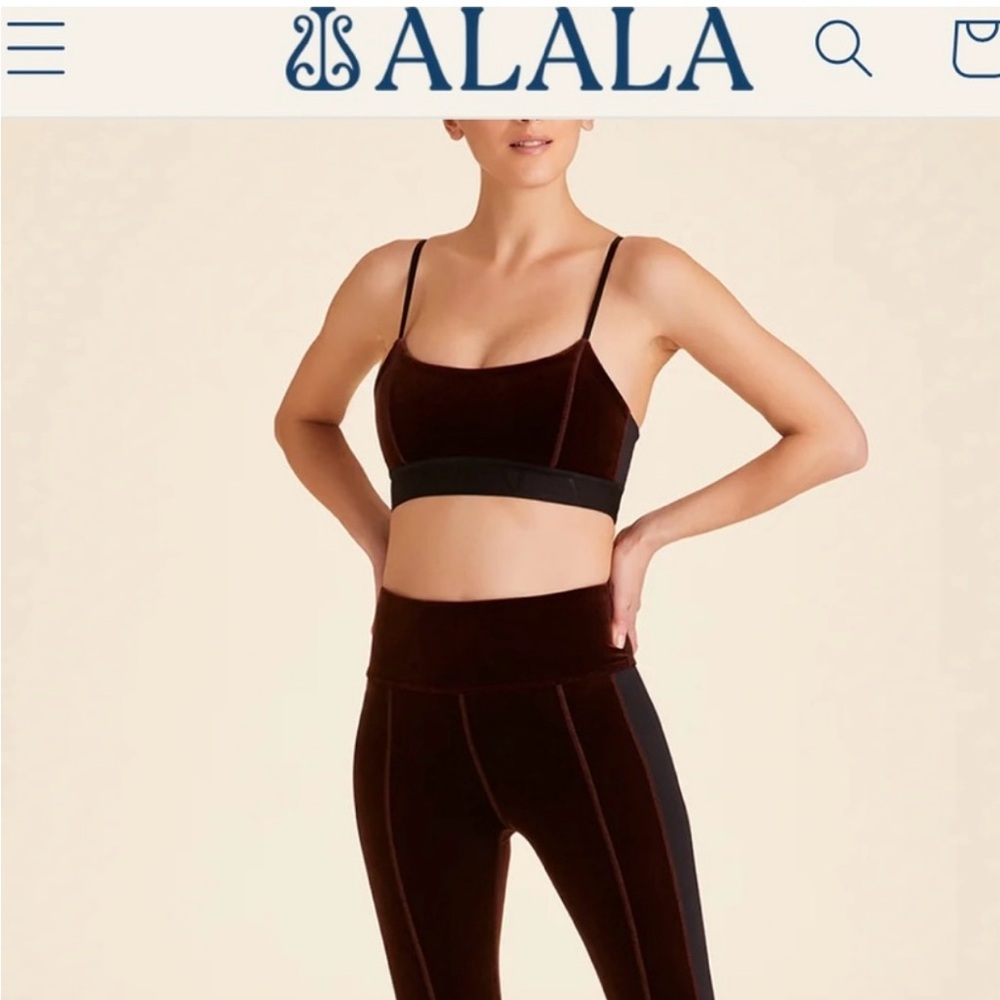 ALALA Brown Velvet Sports Bra New with Tags!  Size Medium